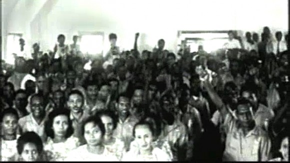 A photo taking during a community meeting in the build up to the vote