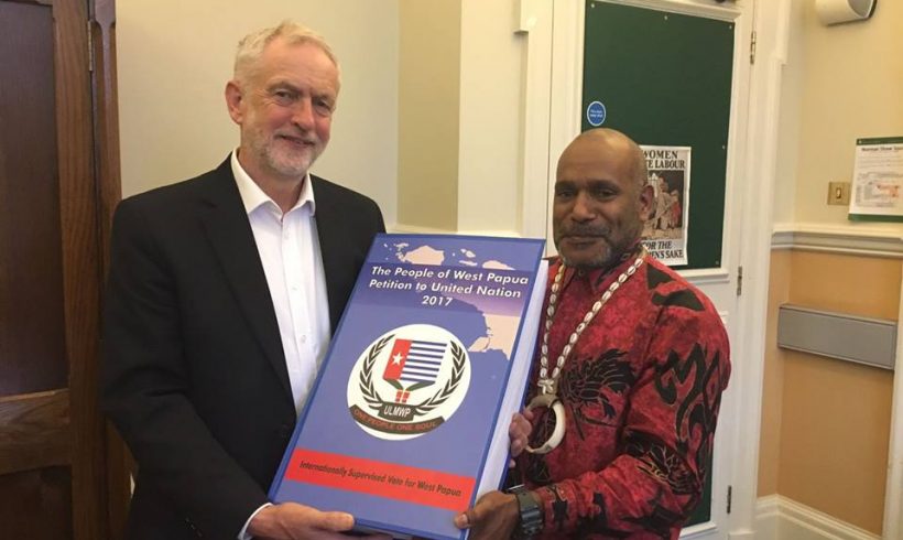 ULMWP Spokesperson presents West Papuan People’s Petition to Jeremy Corbyn ULMWP Spokesperson presents West Papuan People’s Petition to Jeremy Corbyn